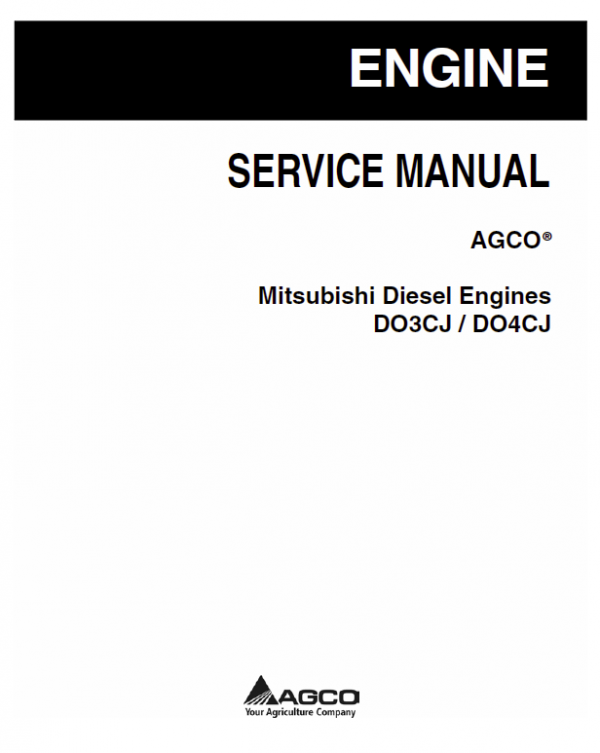 Mitsubishi DO3CJ and DO4CJ Diesel Engines Repair Manual