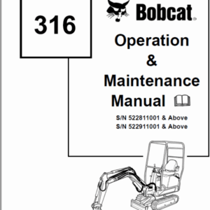 Bobcat 316 Excavator Operator's Manual
