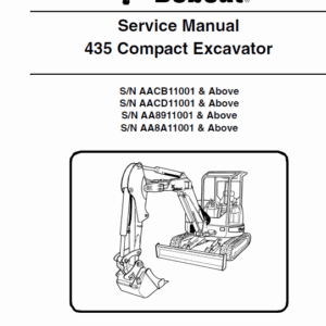 Bobcat 435 Compact Excavator Operation & Maintenance Manual
