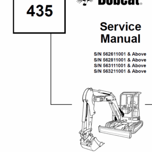 Bobcat 435 Compact Excavator Repair Manual