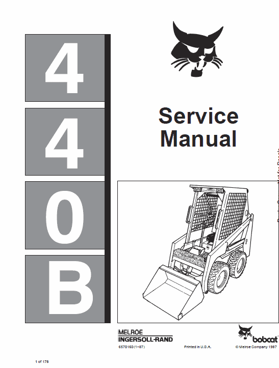 Bobcat 440B Skid-Steer Loader Repair Manual