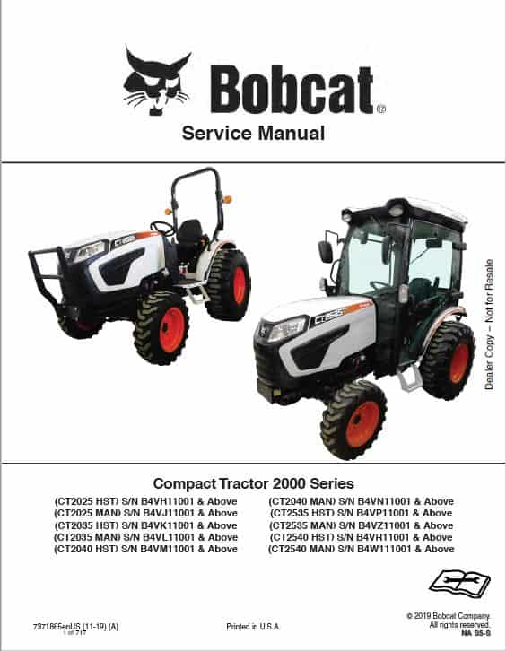 Bobcat CT2025, CT2035, CT2535, CT2540 Tractors Repair Manual_1