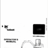 Bobcat X100 Excavator Operator's Manual