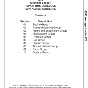 Alternative view of Willmar 4565 Wrangler Loader Repair Manual