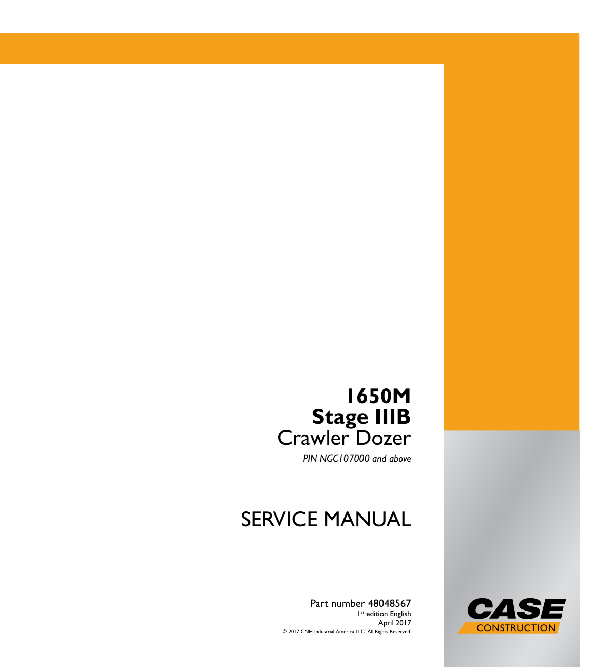 Case 1650M Crawler Dozer Repair Manual