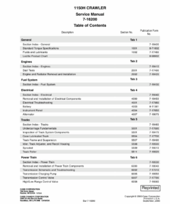Case 1150H Crawler Dozer Repair Manual