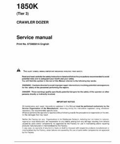 Case 1850K Crawler Dozer Repair Manual