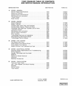 Case 1150C Crawler Dozer Repair Manual