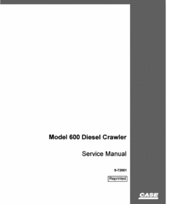 Case Terratrac 600 Crawler Dozer Repair Manual