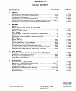 Case 1150 Crawler Dozer Service Manual