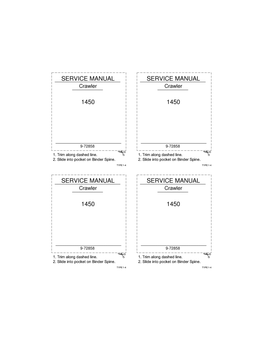 Case 1450 Crawler Dozer Repair Manual