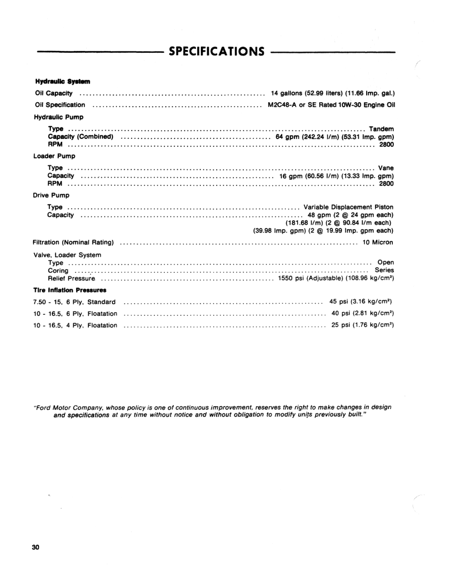 Ford CL-30, CL-40 Compact Loader Service Manual