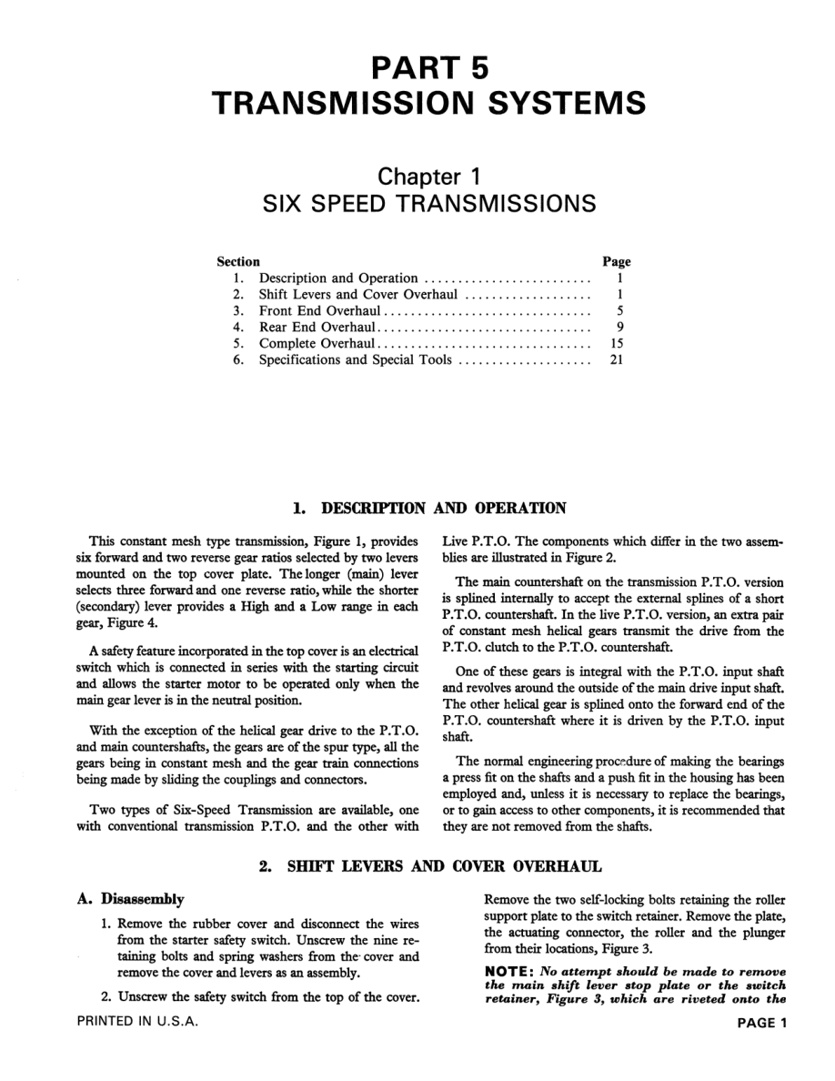 Ford 230A, 340A, 445, 530A, 540A, 545 Tractor Repair Manual