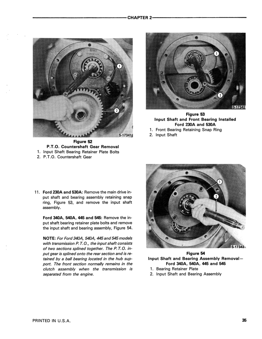 Ford 230A, 340A, 445, 530A, 540A, 545 Tractor Repair Manual