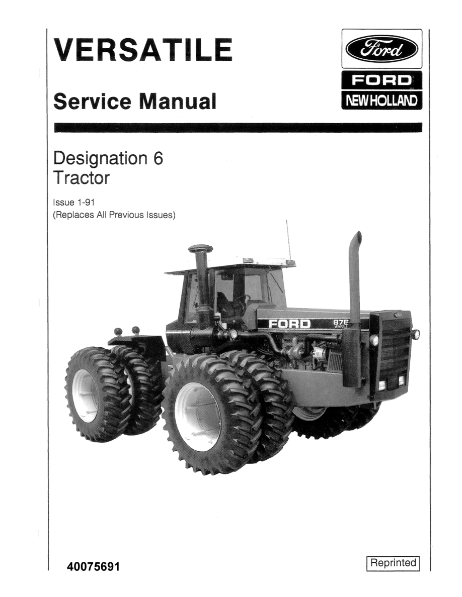 Ford Versatile 936, 956, 976 Tractor Repair Manual