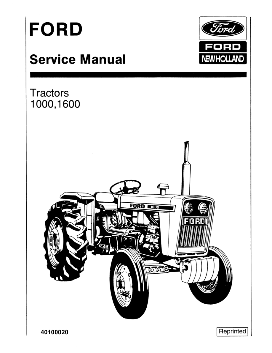 Ford 1000 and 1600 Tractors Repair Manual