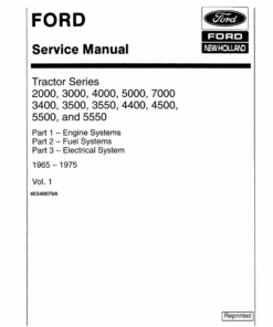 Ford Tractor Series 5000, 5500, 5550, 7000 Repair Manual
