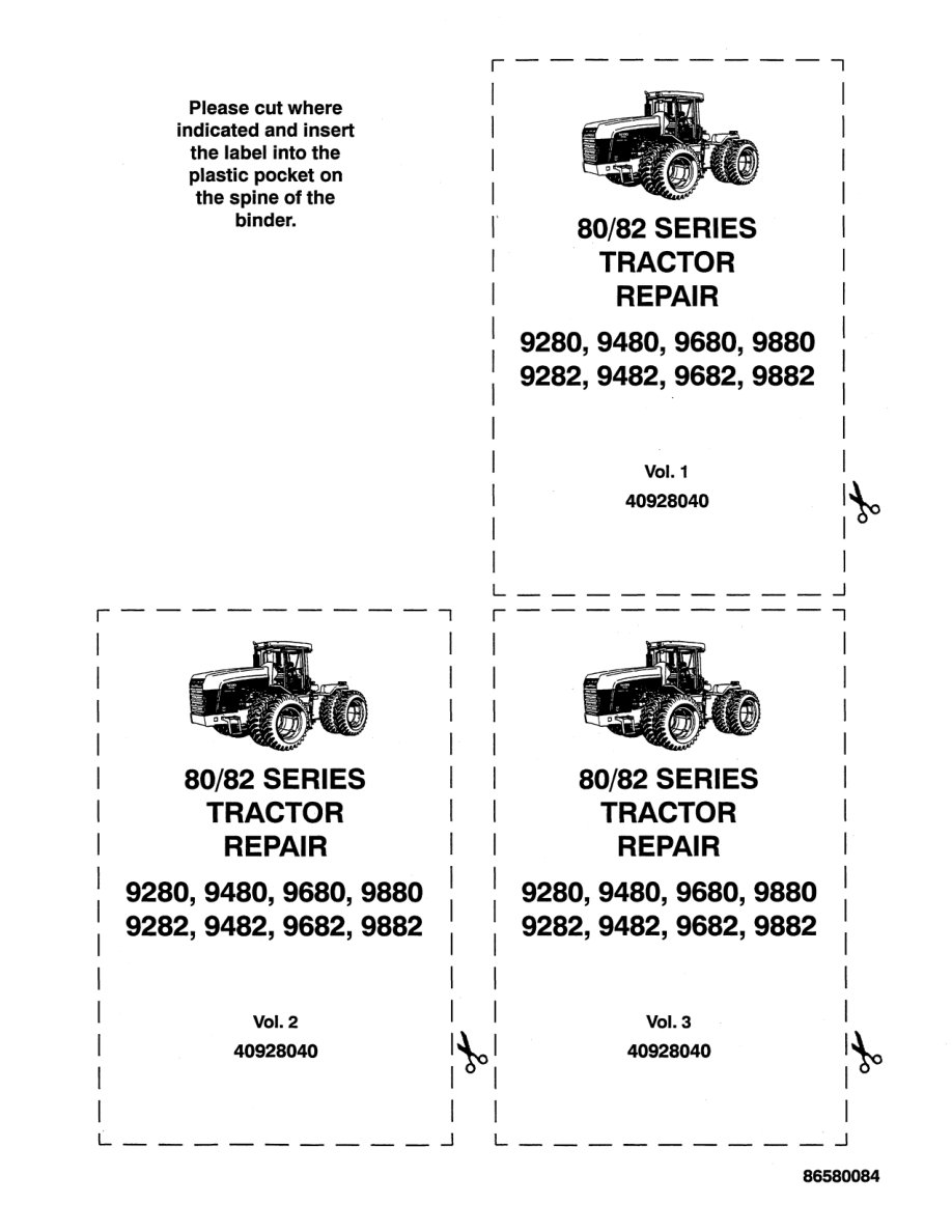 Ford 9282, 9482, 9682 and 9882 Tractor Repair Manual