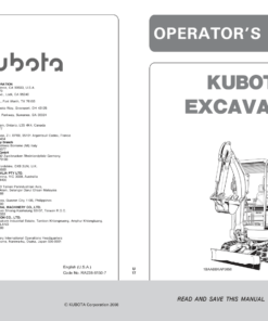 Kubota U17-3a Excavator Workshop Repair Manual