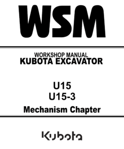 Kubota U15, U15-3 Excavator Workshop Repair Manual