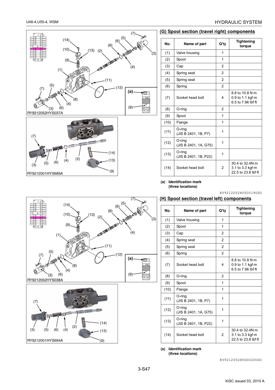 Kubota U48-4, U55-4 Excavator Workshop Repair Manual