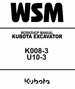 Kubota K008-3, U10-3 Workshop Repair Manual
