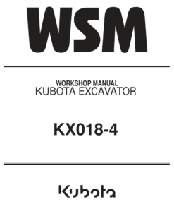 Kubota K018-4 Excavator Workshop Repair Manual