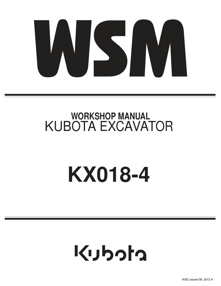 Kubota K018-4 Excavator Workshop Repair Manual