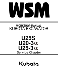 Kubota U25S, U20-3a, U25-3a Workshop Repair Manual