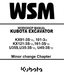 Kubota KX91-3S, KX101-3, KX121-3S, KX161-3S Excavator Repair Manual