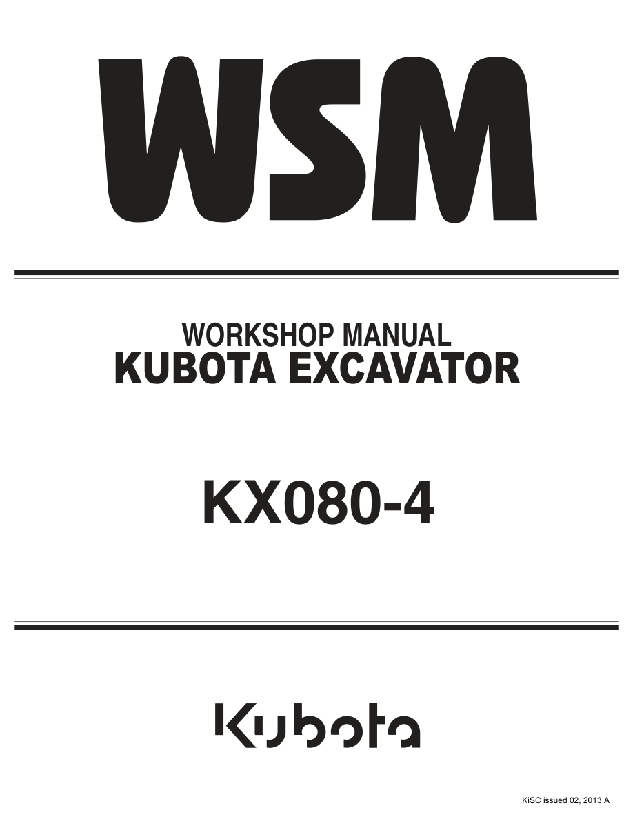 Kubota KX080-4 Excavator Workshop Repair Manual