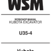 Kubota U35-4 Excavator Workshop Repair Manual
