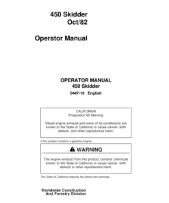 John Deere 450 Skidders Operator's Manuals (0447-10)