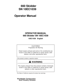 John Deere 660 Skidders Operator's Manuals (10EC1039)