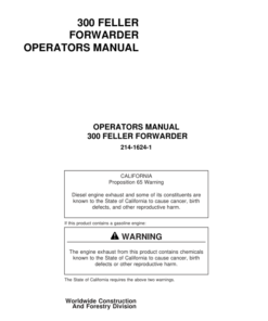 John Deere 330 Forwarders Operator's Manuals (214-1624)