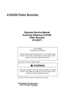 John Deere 618, 628 Tracked Feller Bunchers Operator's Manuals (214-1627-1)