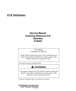 John Deere 618 Delimbers Operator's Manuals (214-1646-1)