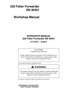 John Deere 220 Forwarders Operator's Manuals (214-1655-1)