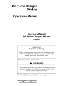John Deere 450 Skidders Operator's Manuals (450TURBO)
