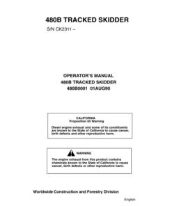 John Deere 480B Skidders Operator's Manuals (480B0001)