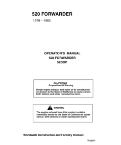 John Deere 520 Forwarders Operator's Manuals (520001)