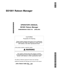 John Deere SS1001 Ratoon Manager Operator's Manual (5AMA090004A0)