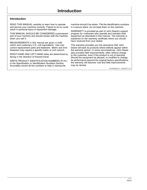 John Deere DR1002, DR1004 Disc Ridger Operator's Manual (5BUR991002) - Image 2