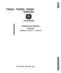 John Deere TS3001, TS3002, TS3003 Subsoiler Operator's Manual (5DMB0DL221)