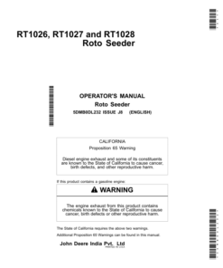 John Deere RT1026, RT1027, RT1028 Roto Seeders Operator's Manual (5DMB0DL232)
