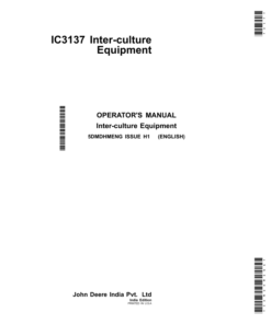 John Deere IC3137 Inter-culture Equipment (India) Operator's Manual (5DMDHMENG)