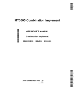 John Deere MT3005 Combination Implement (India) Operator's Manual (5DMOMCIENG)