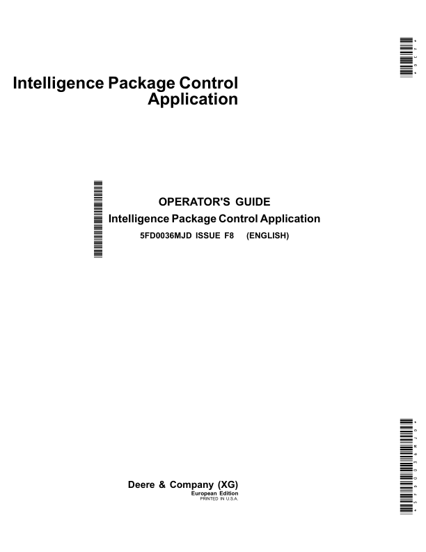 John Deere Intelligence Package Control Application Operator's Manual (5FD0036MJD)