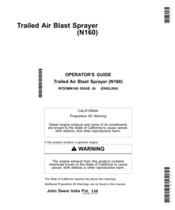 John Deere N160 Trailed Air Blast Sprayer Operator's Manual (5FDOMN160)