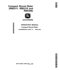 John Deere RB0311, RB0310, RB0308 Compact Round Baler Operator's Manual (5GEOMRB03EN)